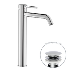 Immagine di Nobili LIVE miscelatore monocomando per bacinella, con scarico 1 1/4" push, finitura cromo LV00128/16CR