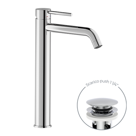 Immagine di Nobili LIVE miscelatore monocomando per bacinella, con scarico 1 1/4" push, finitura cromo LV00128/16CR