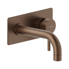 Immagine di Nobili LIVE miscelatore lavabo solo parte esterna monocomando a parete, colore tabacco finitura opaco LV00198TA