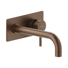 Immagine di Nobili LIVE miscelatore lavabo solo parte esterna monocomando a parete bocca lunga P.20 cm, colore tabacco finitura opaco LV00198/1TA