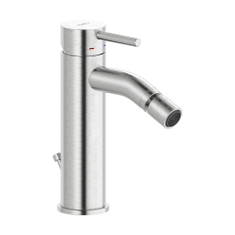Immagine di Nobili LIVE miscelatore monocomando per bidet, con scarico 1 1/4" con sistema Snap, finitura inox spazzolato LV00119/15IX