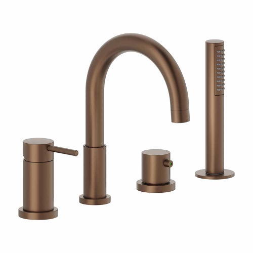 Immagine di Nobili LIVE miscelatore monocomando bordo vasca, colore tabacco finitura opaco WEBK110/9TTA