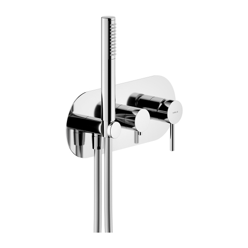 Immagine di Nobili LIVE miscelatore monocomando ad incasso per doccia, a 2 vie, con deviatore, doccetta monogetto e flessibile 150 cm, senza corpo incasso, finitura cromo WESK100/TCR