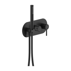 Immagine di Nobili LIVE miscelatore monocomando ad incasso per doccia, a 2 vie, con deviatore, doccetta monogetto e flessibile 150 cm, senza corpo incasso, colore mora finitura opaco WESK100/TBM