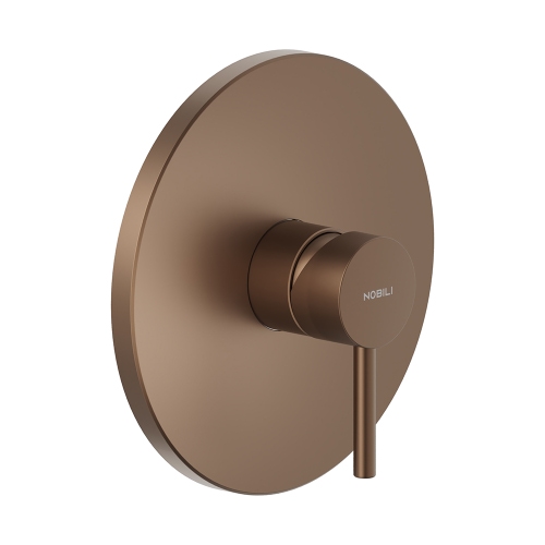Immagine di Nobili LIVE miscelatore doccia monocomando Ø 17 cm incasso a 1 via , colore tabacco finitura opaco LV00108TA