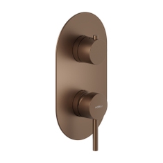 Immagine di Nobili LIVE miscelatore doccia solo parte esterna monocomando L.12 cm H.21 cm incasso a 2 vie, colore tabacco finitura opaco WE81102/TTA