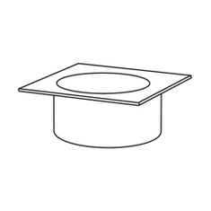 Immagine di Cielo ELLE TONDA lavabo quadrato 50 cm, con foro per rubinetteria, colore bianco finitura lucido ELLAT