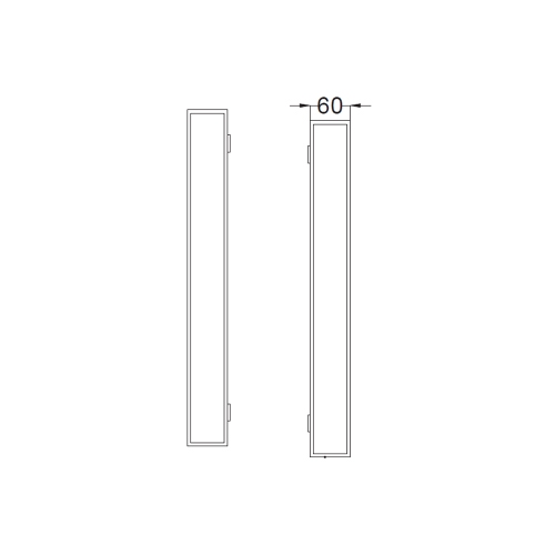 Immagine di Cielo ELLE set composto da lavabo 70 cm e alzatina, colore bianco finitura lucido, struttura in acciaio per lavabo, potasciugamani colore nero finitura opaco e specchio H.110 cm con profilo colore nero finitura opaco KITELLE-2