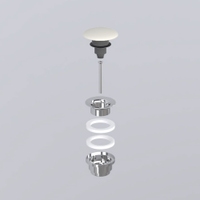 Immagine di Cielo Piletta universale click clack finitura cromo, con coperchio in ceramica colore talco finitura opaco PIL01TL