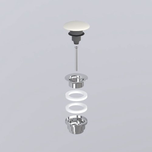 Immagine di Cielo Piletta universale click clack finitura cromo, con coperchio in ceramica colore talco finitura opaco PIL01TL