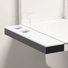 Immagine di Cielo ELLE mensola in Solid Surface per bicchiere e dispenser, colore bianco finitura opaco ELM50