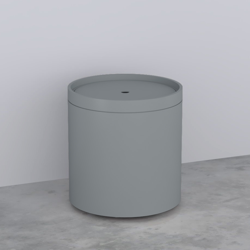Immagine di Cielo ELLE OTTO TONDO coperchio in legno laccato, senza pouf, colore brina finitura opaco ELCTLBR