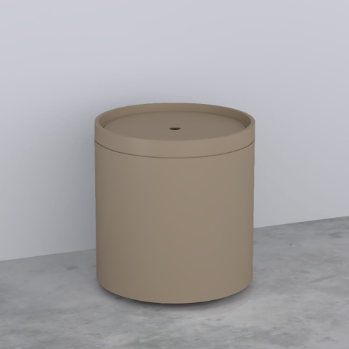 Immagine di Cielo ELLE OTTO TONDO coperchio in legno laccato, senza pouf, colore arenaria finitura opaco ELCTLAN