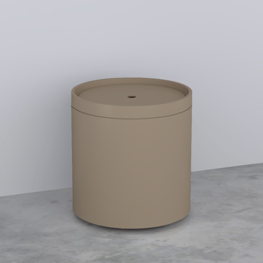 Immagine di Cielo ELLE OTTO TONDO coperchio in legno laccato, senza pouf, colore arenaria finitura opaco ELCTLAN