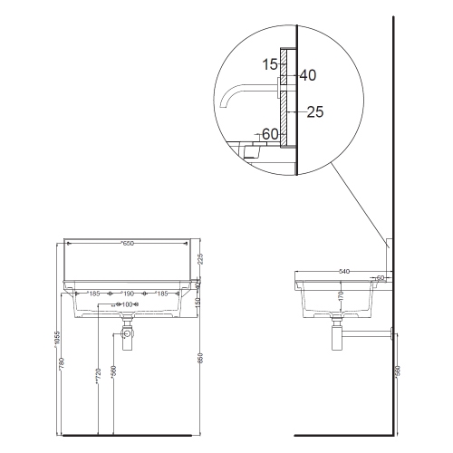 Immagine di Cielo ELLE set con lavabo rettangolare L.70 cm monoforo e alzatina in ceramica, colore canapa finitura opaco, e struttura per lavabo in acciaio, colore nero finitura opaco EKLAOCN+ELP70CN+ELSTONM