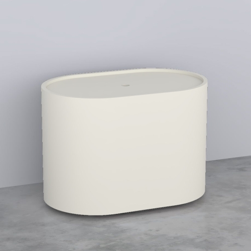 Immagine di Cielo ELLE OTTO OVALE pouf ovale contenitore in legno laccato con coperchio in legno, con ruote, colore talco finitura opaco ELOOLTL