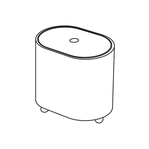 Immagine di Cielo ELLE OTTO OVALE pouf ovale contenitore in legno laccato con coperchio in legno, con ruote, colore talco finitura opaco ELOOLTL