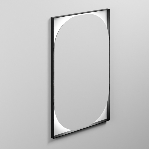 Immagine di Cielo ELLE OVALE specchio ovale L.70 H.110 cm, con luce led perimetrale, profilo colore nero finitura opaco ELSPONM
