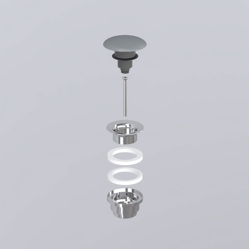 Immagine di Cielo Piletta universale click clack finitura cromo, con coperchio in ceramica colore brina finitura opaco PIL01BR