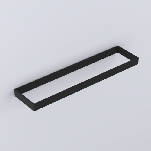 Immagine di Cielo ELLE set composto da lavabo 50 cm e alzatina, colore talco finitura opaco, struttura in acciaio per lavabo, potasciugamani e barra porta accessori colore nero finitura opaco e specchio H.110 cm con profilo colore nero finitura opaco KITELLE-1