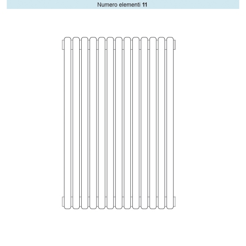 Immagine di Irsap ARPA 23_2 VERTICALE Radiatore 11 elementi L.40.2 P.7 H.202 cm, colore bianco standard finitura lucido Cod.01 SI220201101IR82A01