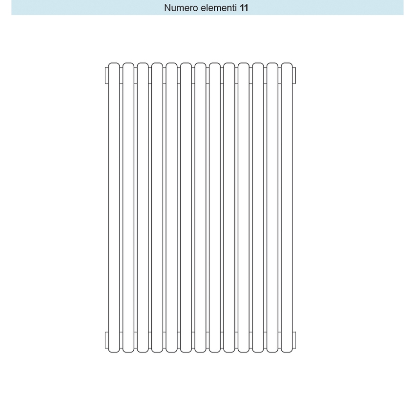 Immagine di Irsap ARPA 23_2 VERTICALE Radiatore 11 elementi L.40.2 P.7 H.202 cm, colore bianco standard finitura lucido Cod.01 SI220201101IR82A01