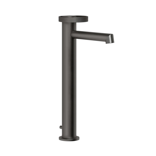 Immagine di Gessi ANELLO miscelatore lavabo H.32 cm, con scarico e con flessibili di collegamento, finitura black metal brushed PVD 63303#707