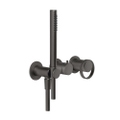 Immagine di Gessi ANELLO miscelatore vasca, a parete, 2 uscite, senza corpo incasso, finitura black metal brushed PVD 63345#707