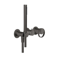 Immagine di Gessi ANELLO miscelatore vasca, a parete, 2 uscite, senza corpo incasso, finitura black metal brushed PVD 63345#707
