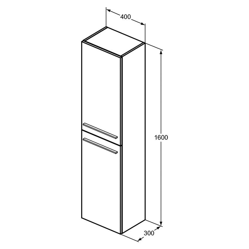 Immagine di Ideal Standard I.LIFE B mobile a colonna L.40 H.160 P.30 cm, anta a chiusura ammortizzata reversibile, con 5 ripiani interni di cui 4 di vetro, colore bianco finitura opaco T5260DU