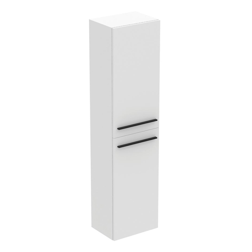 Immagine di Ideal Standard I.LIFE B mobile a colonna L.40 H.160 P.30 cm, anta a chiusura ammortizzata reversibile, con 5 ripiani interni di cui 4 di vetro, colore bianco finitura opaco T5260DU