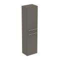 Immagine di Ideal Standard I.LIFE B mobile a colonna L.40 H.160 P.30 cm, anta a chiusura ammortizzata reversibile, con 5 ripiani interni di cui 4 di vetro, colore grigio quarzo finitura opaco T5260NG