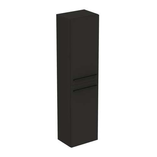 Immagine di Ideal Standard I.LIFE B mobile a colonna L.40 H.160 P.30 cm, anta a chiusura ammortizzata reversibile, con 5 ripiani interni di cui 4 di vetro, colore grigio carbonio finitura opaco T5260NV