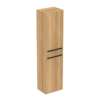 Immagine di Ideal Standard I.LIFE B mobile a colonna L.40 H.160 P.30 cm, anta a chiusura ammortizzata reversibile, con 5 ripiani interni di cui 4 di vetro, finitura quercia chiara T5260NX