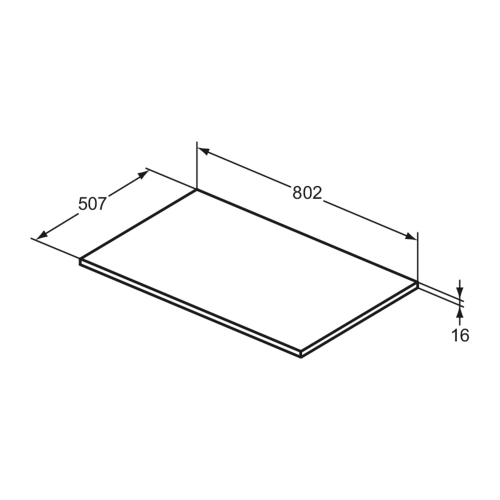 Immagine di Ideal Standard I.LIFE B top per mobile sottolavabo L.80 cm, colore bianco finitura opaco T5282DU