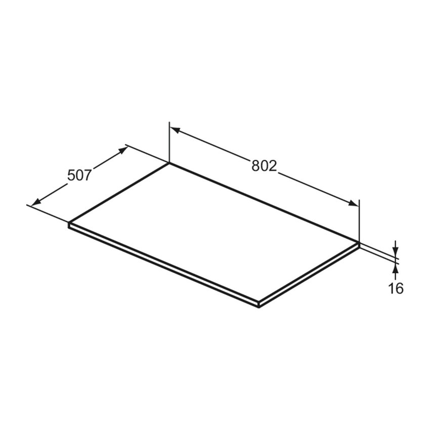 Immagine di Ideal Standard I.LIFE B top per mobile sottolavabo L.80 cm, colore bianco finitura opaco T5282DU