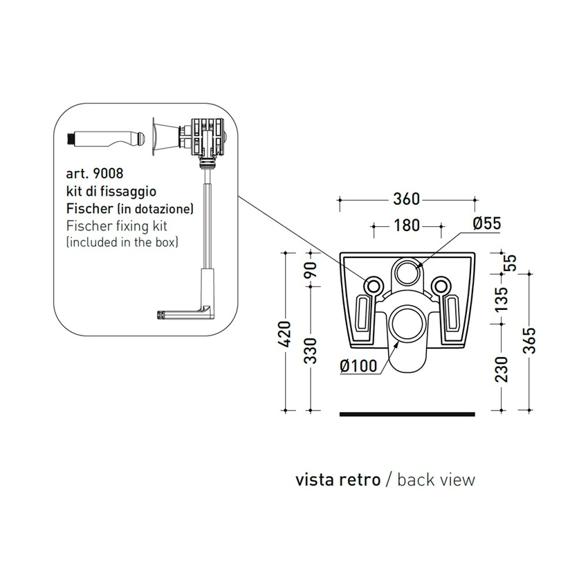 Immagine di Flaminia PLAY vaso sospeso P.52 cm, con sistema goclean®, senza sedile, colore bianco finitura lucido PY118G
