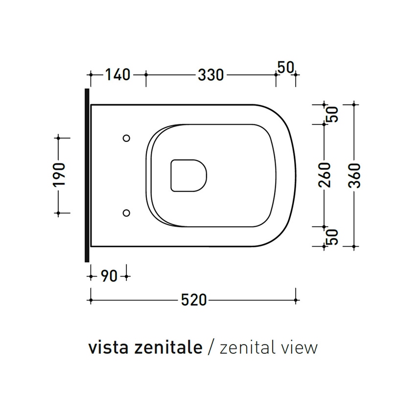 Immagine di Flaminia PLAY vaso sospeso P.52 cm, con sistema goclean®, senza sedile, colore bianco finitura lucido PY118G