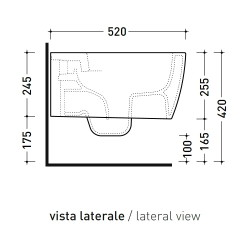 Immagine di Flaminia PLAY vaso sospeso P.52 cm, con sistema goclean®, senza sedile, colore bianco finitura lucido PY118G