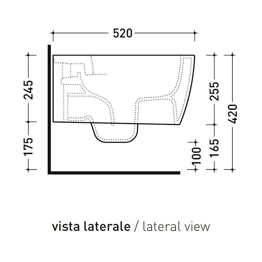 Immagine di Flaminia PLAY vaso sospeso P.52 cm, con sistema goclean®, senza sedile, colore bianco finitura lucido PY118G