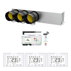 Immagine di Tecnosystemi PROAIR PACK CAB IDRONICO SILVER 3 L kit per gestione multi-zona, con plenum in lamiera elettrozincata coibentata a 3 vie GAD400482