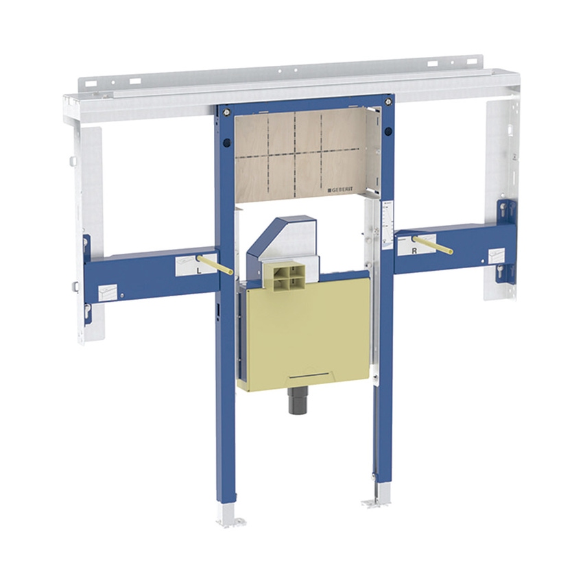 Immagine di Geberit DUOFIX modulo per lavabo Geberit ONE 120cm e rubinetteria a parete, ad altezza totale, con sifone girevole e Clou ad incasso 111.084.00.2