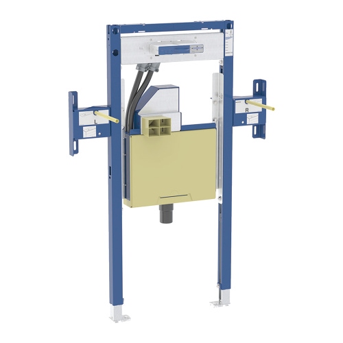 Immagine di Geberit DUOFIX modulo per lavabo 75 cm e rubinetteria a parete Geberit ONE, ad altezza parziale, con sifone girevole e Clou ad incasso 111.091.00.2