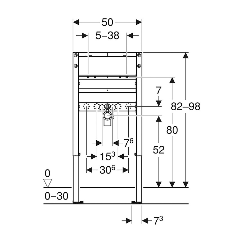 Immagine di Geberit DUOFIX modulo per lavabo 82–98 cm rubinetteria a pianale 111.487.00.3