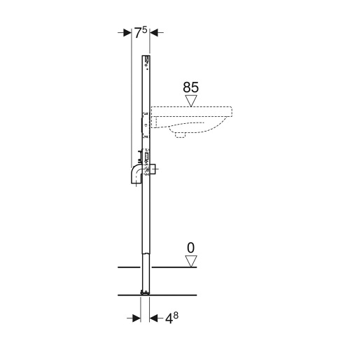 Immagine di Geberit DUOFIX modulo per lavabo, 112 cm rubinetteria a pianale 111.432.00.3