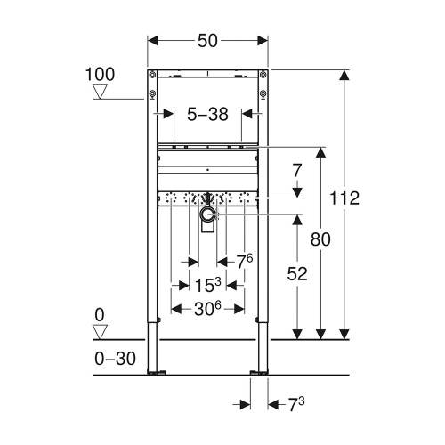 Immagine di Geberit DUOFIX modulo per lavabo, 112 cm rubinetteria a pianale 111.432.00.3
