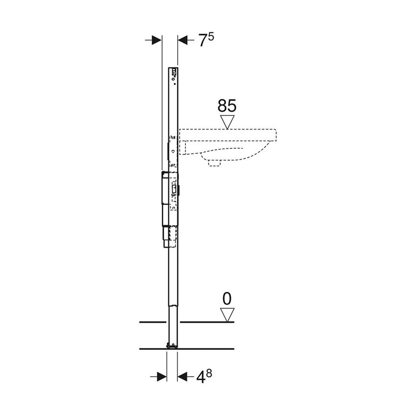 Immagine di Geberit DUOFIX modulo per lavabo 112 cm rubinetteria a pianale con scatola funzionale da incasso con sifone da incasso 111.563.00.2