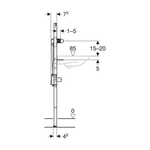 Immagine di Geberit DUOFIX modulo per lavabo 130 cm rubinetteria a parete con scatola funzionale da incasso 111.560.00.2