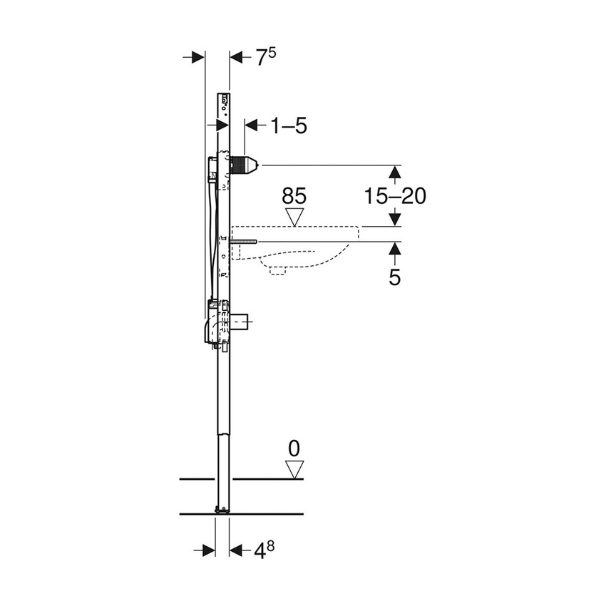 Immagine di Geberit DUOFIX modulo per lavabo 130 cm rubinetteria a parete con scatola funzionale da incasso 111.560.00.2