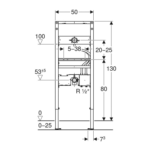 Immagine di Geberit DUOFIX modulo per lavabo 130 cm rubinetteria a parete con scatola funzionale da incasso 111.560.00.2